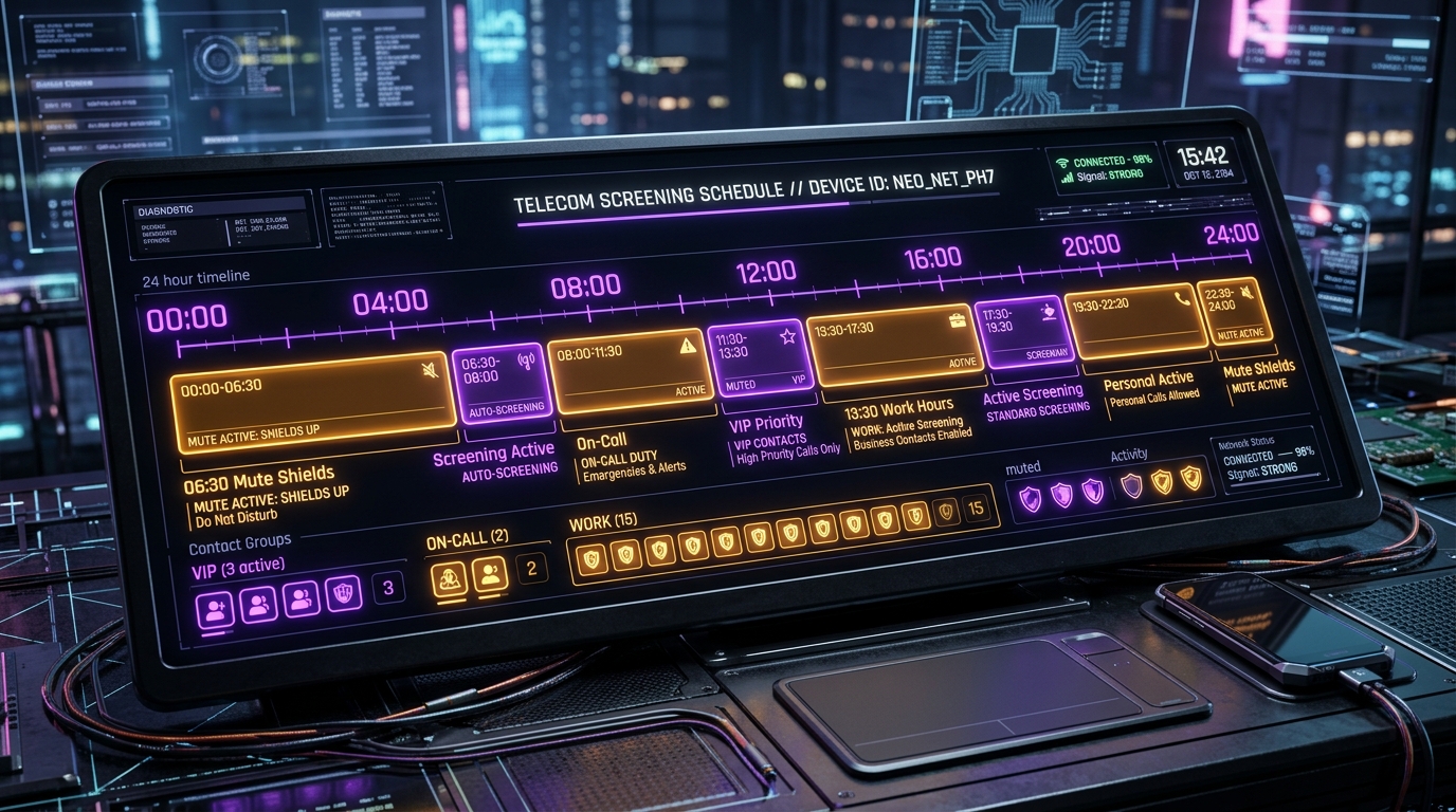 Silent Mode Control 24-Hour Visual Schedule Matrix Dashboard